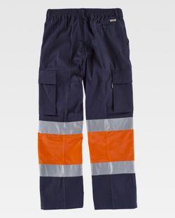 Pantalón combinado con cintura elástica Marino Naranja