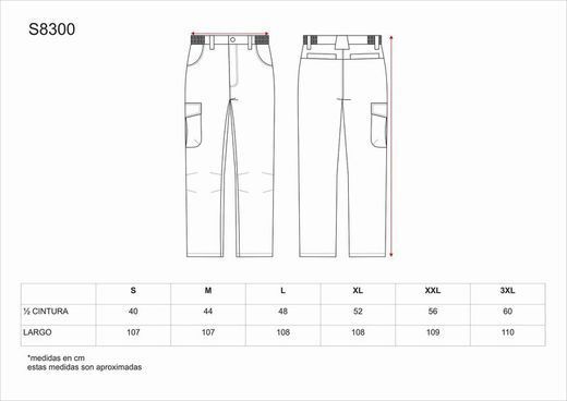 Pantaloni con 2 borse laterali, 2 borse posteriori e una borsa per le gambe marrone