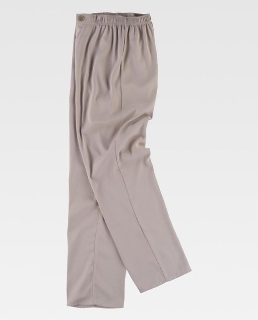 Hose mit elastischer Taille, Reißverschluss, keine Taschen Beige