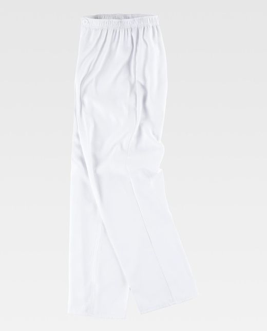 Hose mit elastischer Taille, Reißverschluss, keine Taschen Weiß