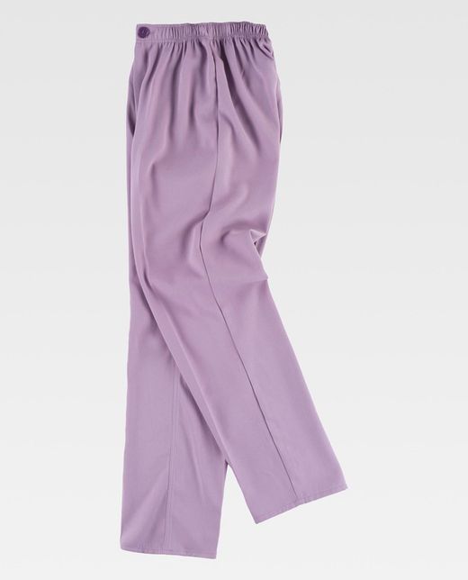 Hose mit elastischer Taille, Reißverschluss, ohne Taschen Malva