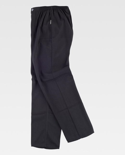 Pantaloni con elastico in vita, chiusura con zip, senza tasche Nero