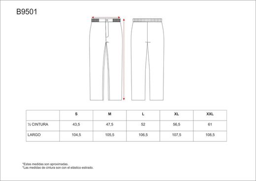 Pantaloni con elastico in vita, chiusura con zip, senza tasche Nero