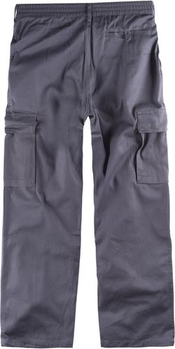 Hose mit elastischer Taille, mehrere Taschen aus 100% Baumwollgrau