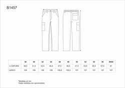 Hose mit elastischer Taille, mehrere Taschen aus 100% Navy Cotton