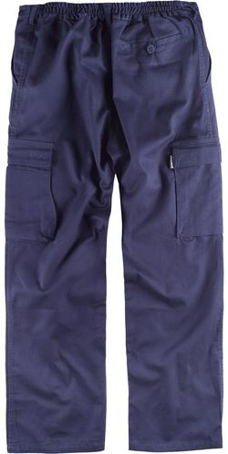 Hose mit elastischer Taille, mehrere Taschen aus 100% Navy Cotton