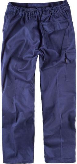 Hose mit elastischer Taille, mehrere Taschen aus 100% Navy Cotton