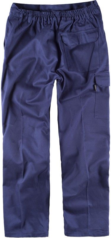 Hose mit elastischer Taille, mehrere Taschen aus 100% Navy Cotton