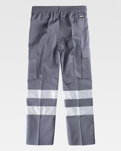 Hose mit elastischer Taille, mehreren Taschen und 2 reflektierenden Bändern Grau