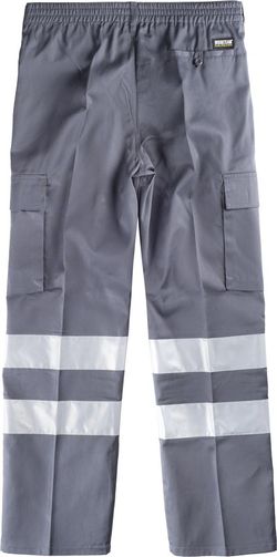 Hose mit elastischer Taille, mehreren Taschen und 2 reflektierenden Bändern Grau