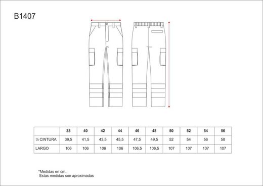 Hose mit elastischer Taille, mehreren Taschen und 2 reflektierenden Bändern Marino