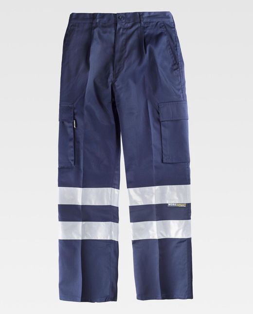 Hose mit elastischer Taille, mehreren Taschen und 2 reflektierenden Bändern Marino