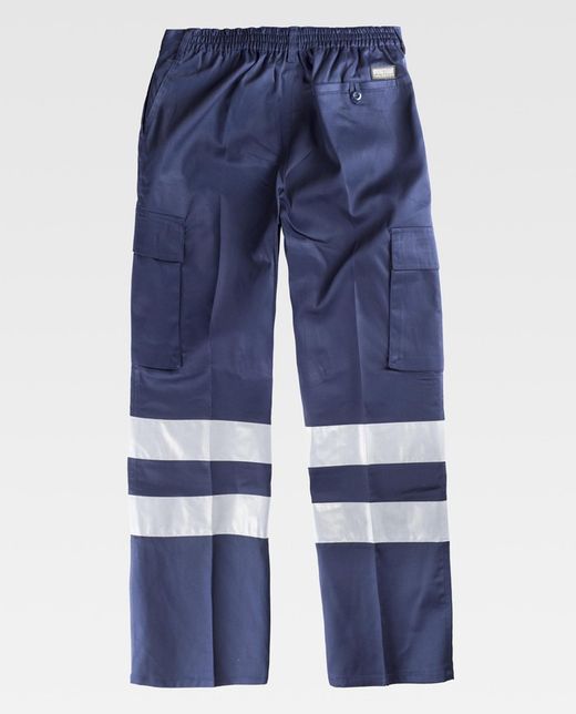 Hose mit elastischer Taille, mehreren Taschen und 2 reflektierenden Bändern Marino