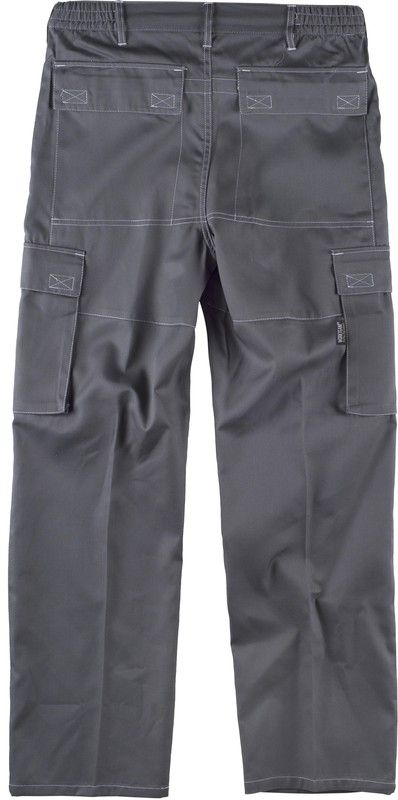 Hose mit elastischer Taille, Po-Verstärkung und mehreren Taschen mit Kontrastnähten Grau