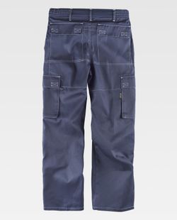 Hose mit elastischer Taille, Po-Verstärkung und mehreren Taschen mit Kontrastnähten Navy
