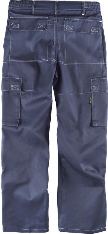 Hose mit elastischer Taille, Po-Verstärkung und mehreren Taschen mit Kontrastnähten Navy