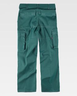 Hose mit elastischer Taille, Po-Verstärkung und mehreren Taschen mit Kontrastnähten Grün