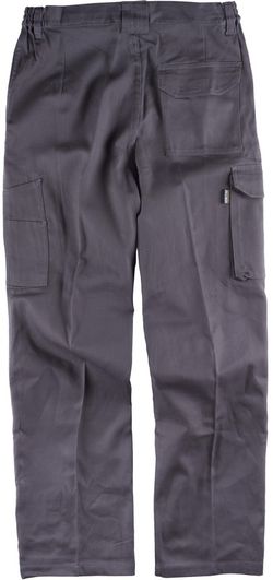 Hose mit elastischer Taille und mehreren Taschen aus 100% Baumwollgrau