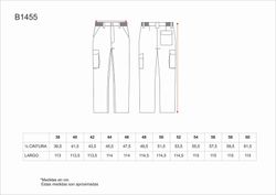 Hose mit elastischer Taille und mehreren Taschen aus 100% Baumwollgrau