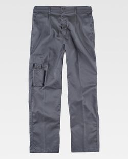 Hose mit elastischer Dreifachnaht mit mehreren Taschen Grau