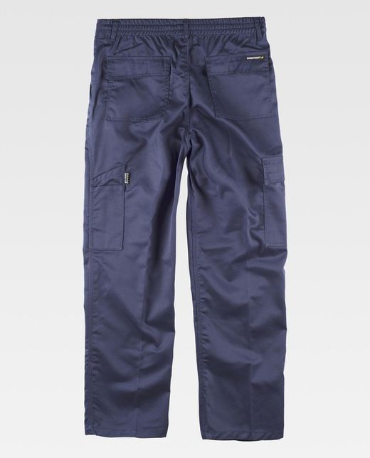 Hose mit elastischer und dreifach genähter Navy mit mehreren Taschen