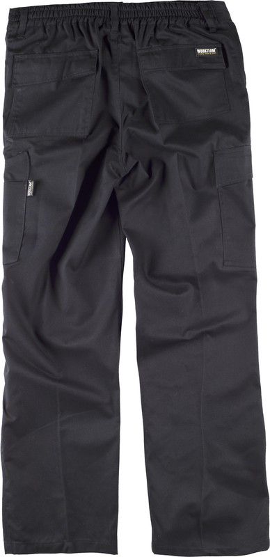 Hose mit elastischer Dreifachnaht mit mehreren Taschen Schwarz