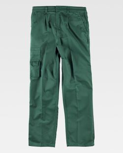 Pantalón con elástico con multibolsillos Verde Oscuro