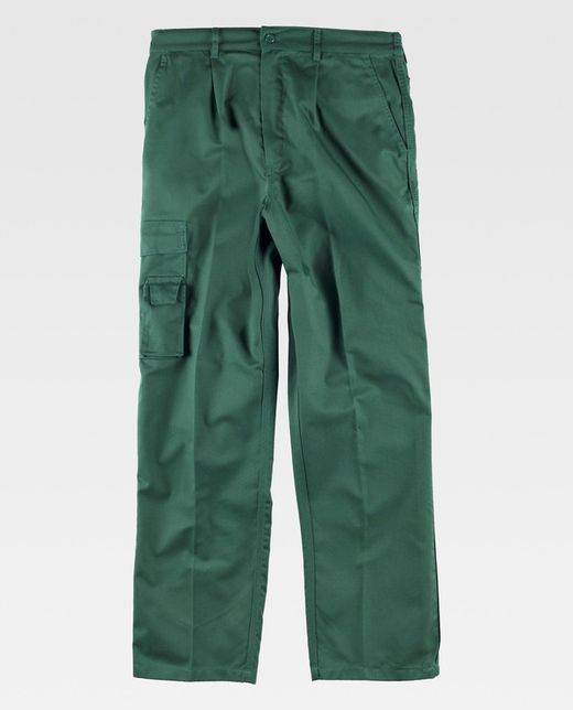 Pantalón con elástico con multibolsillos Verde Oscuro
