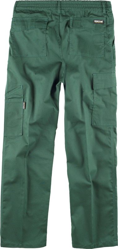 Pantalón con elástico con multibolsillos Verde Oscuro