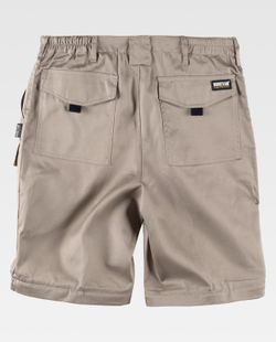 Hose mit abnehmbaren Beinen, elastischer Taille und Beige mit mehreren Taschen