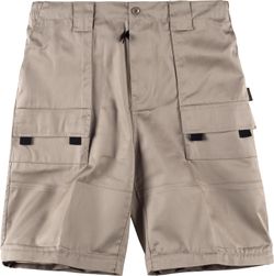 Hose mit abnehmbaren Beinen, elastischer Taille und Beige mit mehreren Taschen