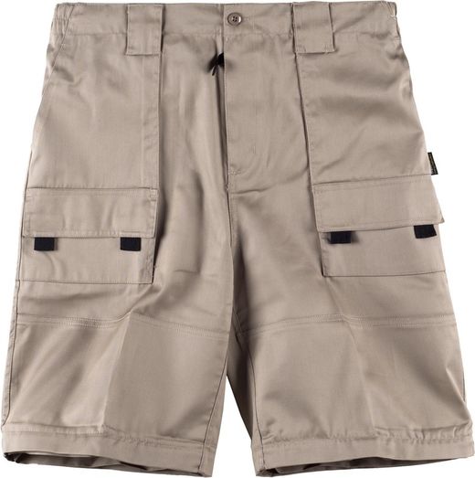 Hose mit abnehmbaren Beinen, elastischer Taille und Beige mit mehreren Taschen