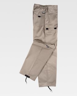 Hose mit abnehmbaren Beinen, elastischer Taille und Beige mit mehreren Taschen