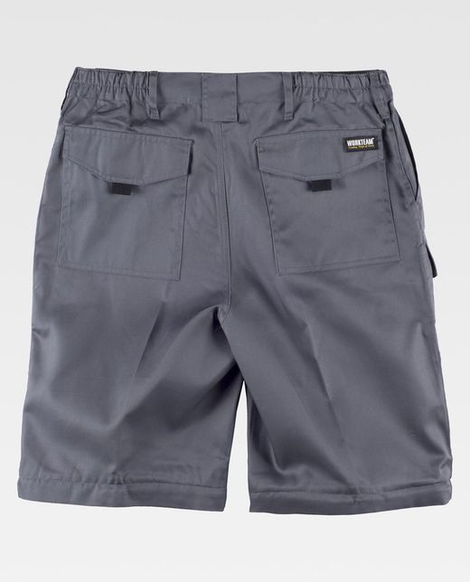 Hose mit abnehmbaren Beinen, elastischer Taille und mehreren Taschen Grau