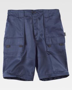 Pants with detachable legs, elastic waist and multi-pocket Navy