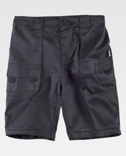 Hose mit abnehmbaren Beinen, elastischer Taille und mehreren Taschen Schwarz
