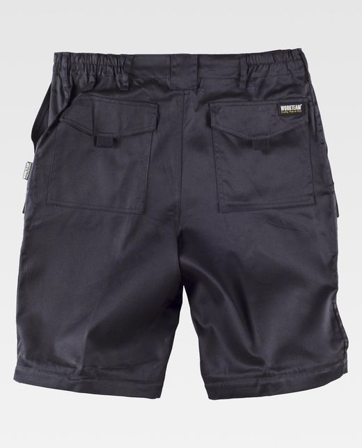 Hose mit abnehmbaren Beinen, elastischer Taille und mehreren Taschen Schwarz