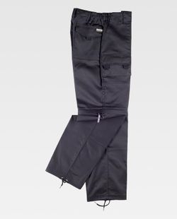 Hose mit abnehmbaren Beinen, elastischer Taille und mehreren Taschen Schwarz