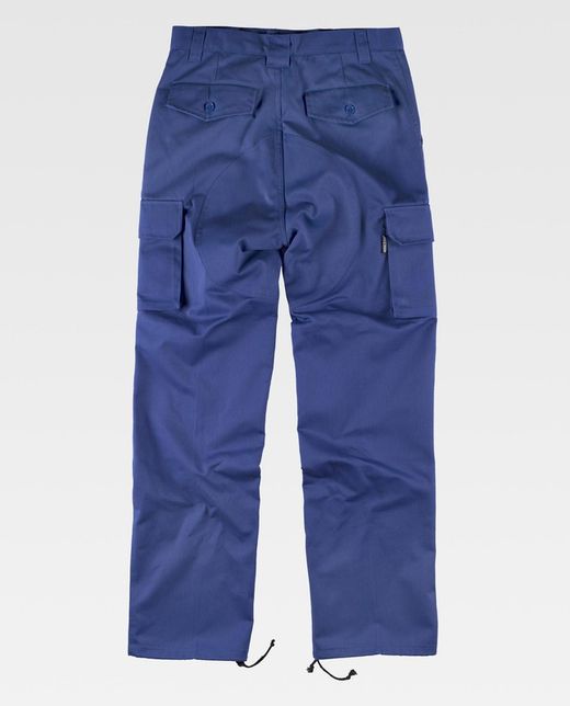 Hose mit Verstärkung an Po und Knien, ohne elastische Taille, Azulina mit mehreren Taschen