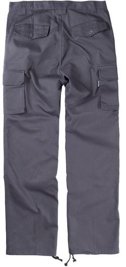 Hose mit Verstärkung an der Unterseite und an den Knien, ohne elastische Taille, Mehrfachtaschen Grau