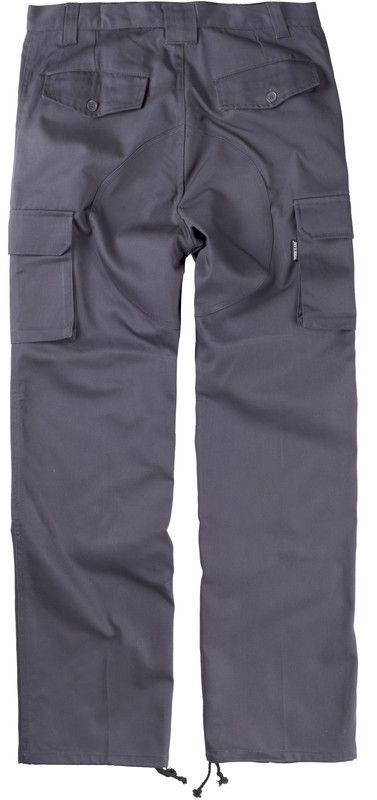 Hose mit Verstärkung an der Unterseite und an den Knien, ohne elastische Taille, Mehrfachtaschen Grau