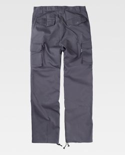 Hose mit Verstärkung an der Unterseite und an den Knien, ohne elastische Taille, Mehrfachtaschen Grau