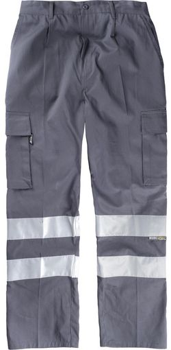 Pantalón de algodón con cintura elástica Gris