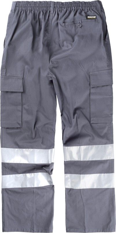 Pantalón de algodón con cintura elástica Gris