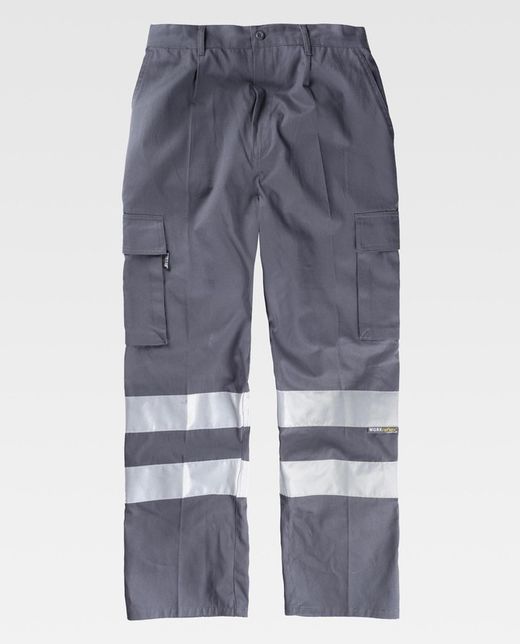 Pantalón de algodón con cintura elástica Gris