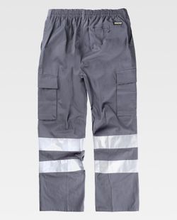Pantalón de algodón con cintura elástica Gris