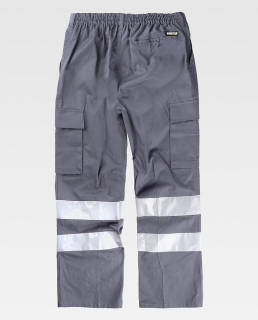 Pantalón de algodón con cintura elástica Gris