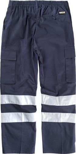 Baumwollhose mit elastischer Taille, mehreren Taschen und 2 reflektierenden Bändern Marino