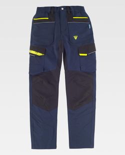 Pantalon de color Marino+Negro+Amarillo Fluor