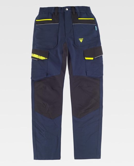 Pantalon de color Marino+Negro+Amarillo Fluor